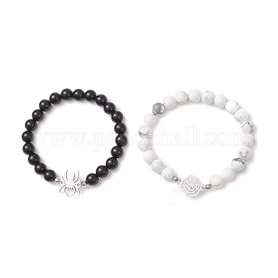 2 шт. браслеты из нержавеющей стали на Хэллоуин 201 BJEW-TA00666-1