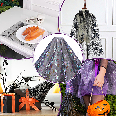 Хэллоуин полиэфирная сетчатая ткань AJEW-WH0314-852C-1