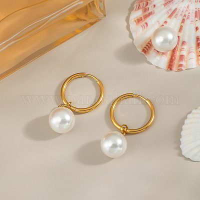 Круглые серьги-кольца из нержавеющей стали 304 FU0262-1