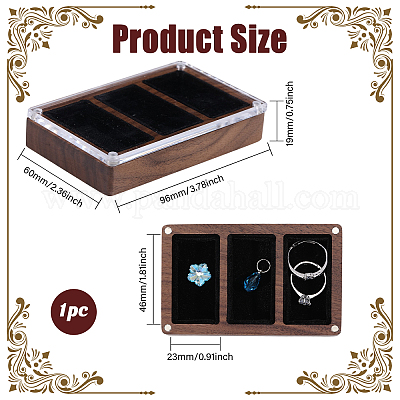 Деревянный магнит и бархатная коробочка для хранения вещей в форме куба CON-WH0200-06A-1