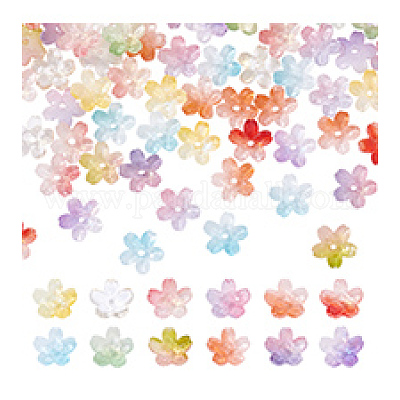 120 шт. 12-х цветные прозрачные бусины ручной работы в технике лэмпворк GLAA-PH0004-04-1