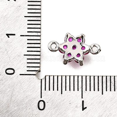 Латунные микро-паве орхидея кубические циркониевые звенья KK-D356-02A-P-1