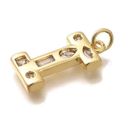 Латунные микропаве прозрачные подвески с фианитом KK-G521-01G-I-1