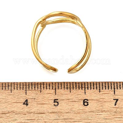 Открытые полые овальные манжетные кольца из нержавеющей стали 304 RJEW-M072-03G-1