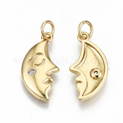 Латунные микропаве прозрачные подвески с фианитом ZIRC-S067-181-NF-1