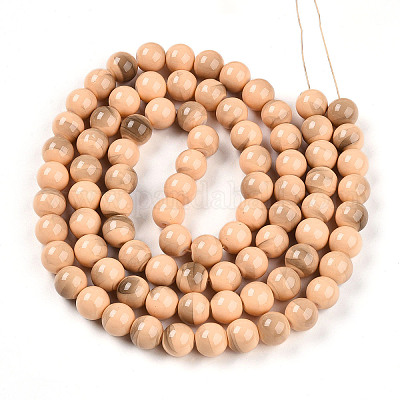 Выпечка окрашенные стеклянные бусины пряди X1-DGLA-N013-10mm-07-1