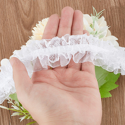 10 м хлопчатобумажная сетчатая плиссированная эластичная кружевная лента OCOR-DR0001-06-1