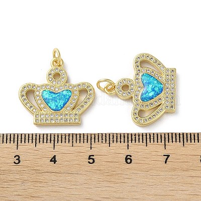 Латунные микропаве прозрачные подвески с фианитом KK-C045-01A-G-1