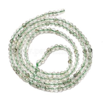 Нити бусин из натурального зеленого рутилированного кварца G-B145-A01-2mm-1