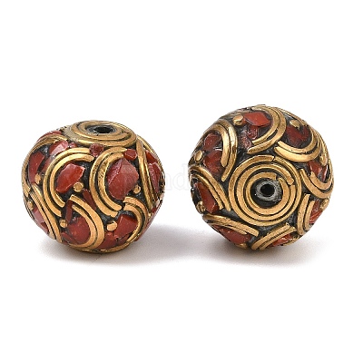 Ручной тибетском стиле бисера KK-K410-01AG-02-1