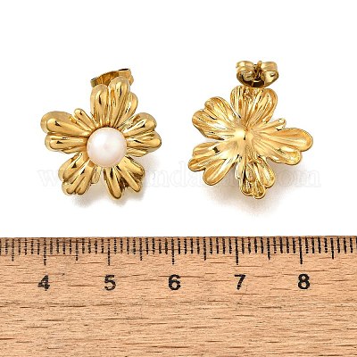 Фурнитура для сережек-гвоздиков из нержавеющей стали 304 EJEW-F361-15G-1