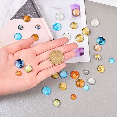 Светящиеся стеклянные кабошоны GLAA-SZ0001-13-1