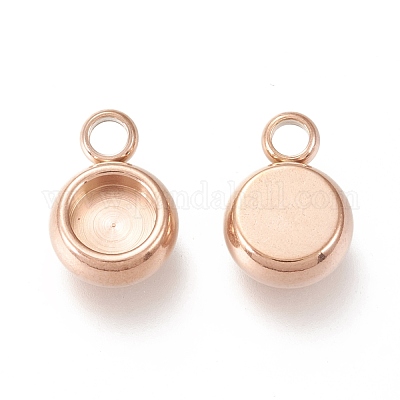 Ионное покрытие (ip) нержавеющая сталь 304 подвеска кабошон оправа STAS-I162-01A-RG-1