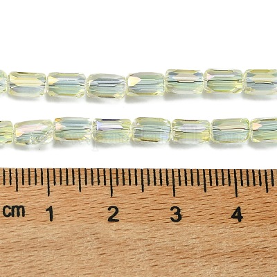 Стеклянные бусины с гальваническим покрытием  GLAA-Q101-02A-FR02-1