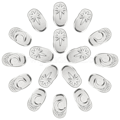 16 шт. 2 стиля овал с луной и звездой кабошоны из нержавеющей стали 304 STAS-DC0002-66-1