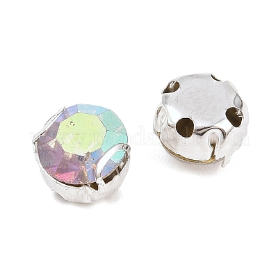 Плоские круглые пришивные бусины-монти со стразами STAS-B107-01D-02S-1