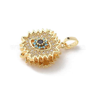 Латунные микропаве прозрачные подвески с фианитом ZIRC-D276-01G-E-1