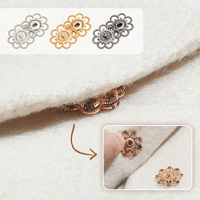 30 шт. 3-х цветные полые кнопки из сплава BUTT-NB0001-76-1