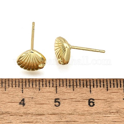 Латунь серьги EJEW-H157-01G-03-1