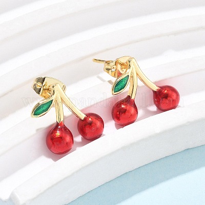 Серьги-гвоздики из латуни EJEW-Q017-01B-G-1