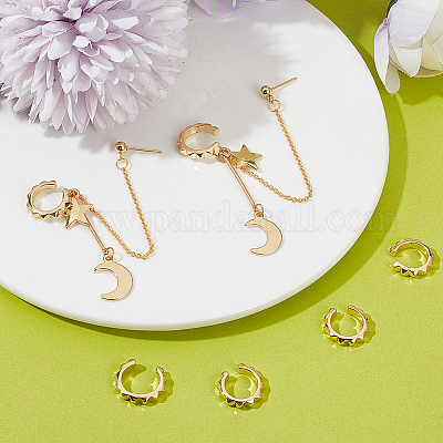 3 пара латунных ушных манжет KK-BBC0009-75-1