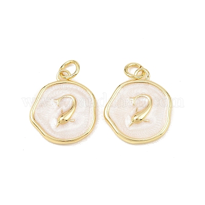 Подвески из латуни и эмали на тему океана KK-Q029-01E-G-1