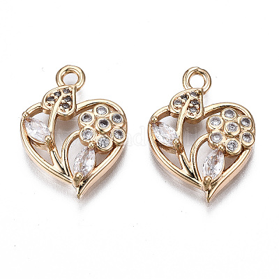 Латунные микропаве прозрачные подвески с фианитом KK-S359-140-RS-1