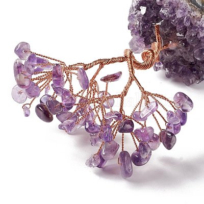 Украшение из натурального аметистового дерева DJEW-G027-05RG-01-1