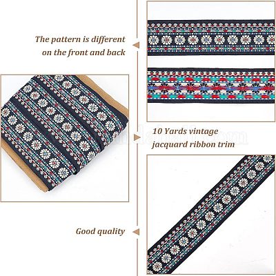 10 ярд полиэфирные ленты с вышивкой в этническом стиле OCOR-FH0001-12-1