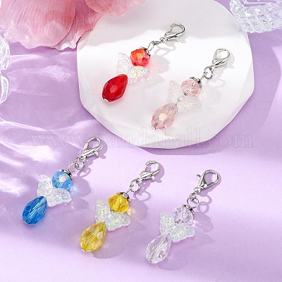 Стеклянные подвески в виде ангела HJEW-JM03467-1