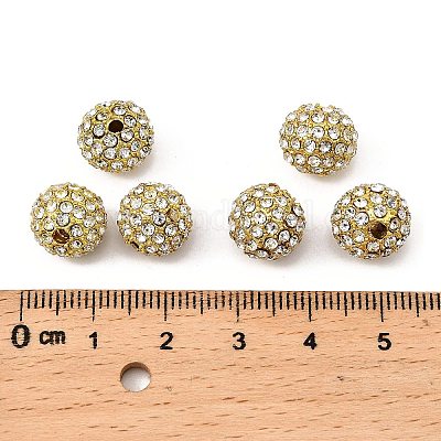 Бусины из сплава и страза RB-A034-10mm-A01G-1