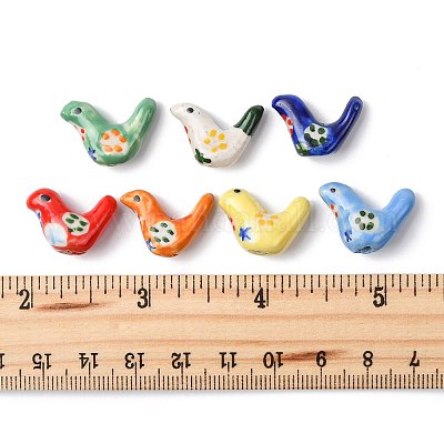 8 шт. 7-х цветные фарфоровые бусины ручной работы с принтом PORC-FS0001-39-1