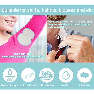 40 шт. нетканые подушечки для защиты шеи от пота AJEW-CA0003-15-1