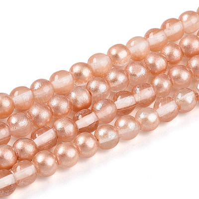 Запекание окрашенные прозрачные стеклянные бусины нити X1-DGLA-N011-4mm-04-1