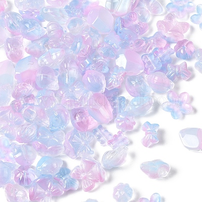 120 шт. 8 вида прозрачных стеклянных бусин-спрей GLAA-FS0002-26-1