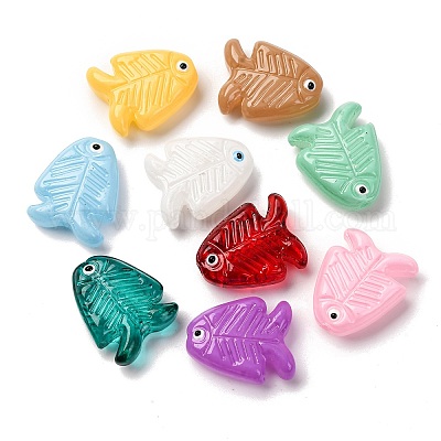 Прозрачные стеклянные эмалевые бусины LAMP-U004-06M-1