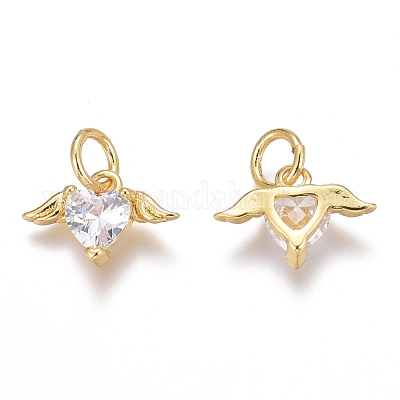 Латунные микропаве прозрачные кубические циркониевые подвески ZIRC-O035-26G-1