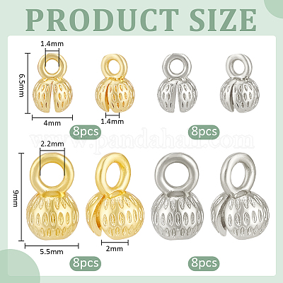 32 шт. 4 латунных наконечника для бусин FIND-BC0005-47-1