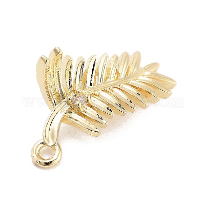 Подвески из латуни с прозрачным фианитом KK-Z061-15G-01-1