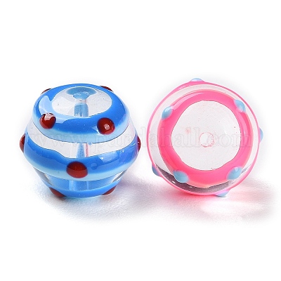 Ручной работы ухабистым Шарики Lampwork LAMP-C012-04-1