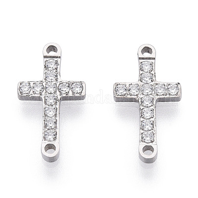 Шармы-подвески из хирургической нержавеющей стали 316 с прозрачным кубическим цирконием STAS-ZX042-22S-1