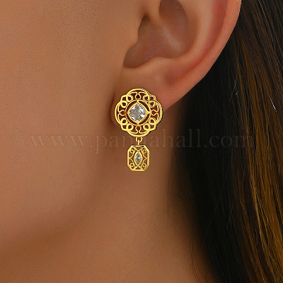 Элегантные винтажные серьги в стиле суда S925 с полым цветочным узором для женщин TT0606-1