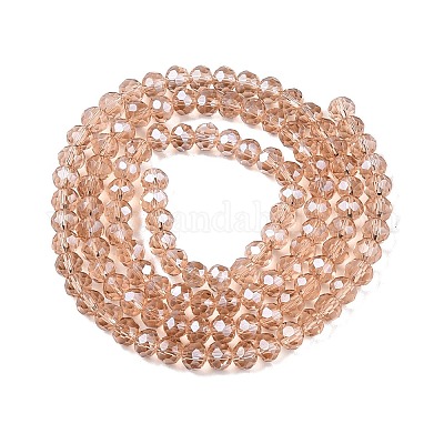 Стеклянные бусины с гальваническим покрытием  EGLA-A044-T4mm-A20-1