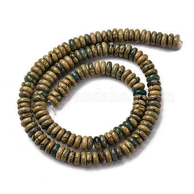 Нити бусин из натурального камня вердит G-L624-H08-6x2mm-1