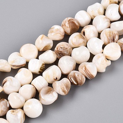 Нити бусин из натуральных пресноводных ракушек SSHEL-N040-15-1