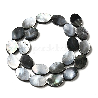 Нити бусин из натуральной черной ракушки для губ BSHE-D300-02-13x18mm-1