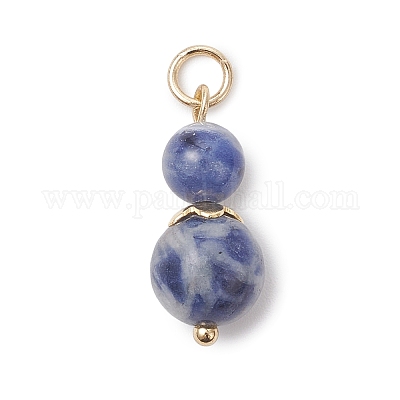 3 шт. 3 стильных круглых подвесок из окрашенного натурального кварца PALLOY-JF04701-01-1