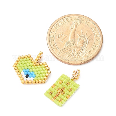 2 шт. стеклянный бисер ручной работы с узором для ткацкого станка Miyuki PALLOY-MZ00607-02-1