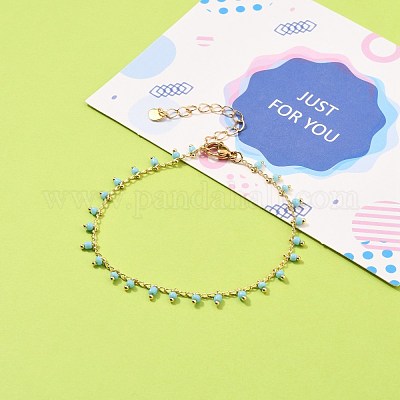 Стекло шарм браслеты BJEW-JB05600-01-1