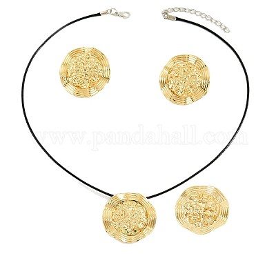 Комплекты из ожерелий с подвесками из железа и вощеного шнура FS-WGBEB79-01-1